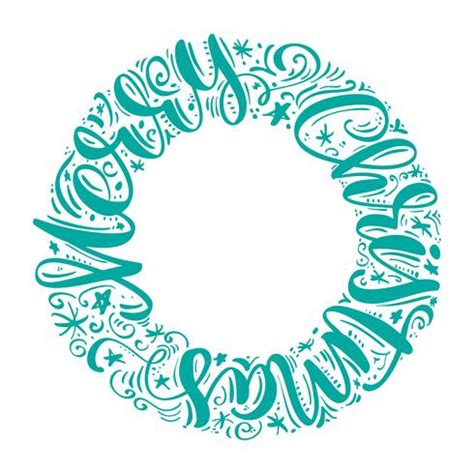 Merry Christmas Hand Lettering Text Written In A Circle Handmade