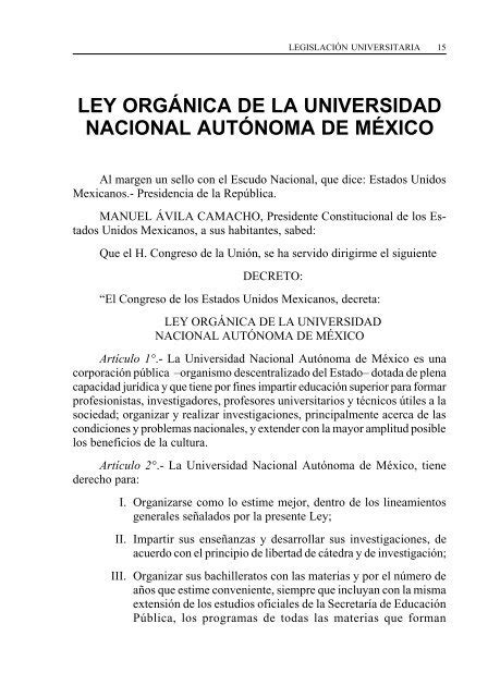 Ley OrgÃnica de la UNAM