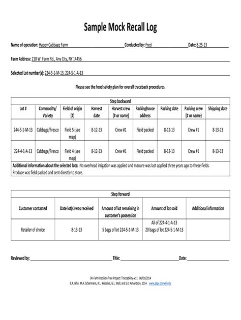 Mock Recall Template Excel Fill Online Printable Fillable Blank