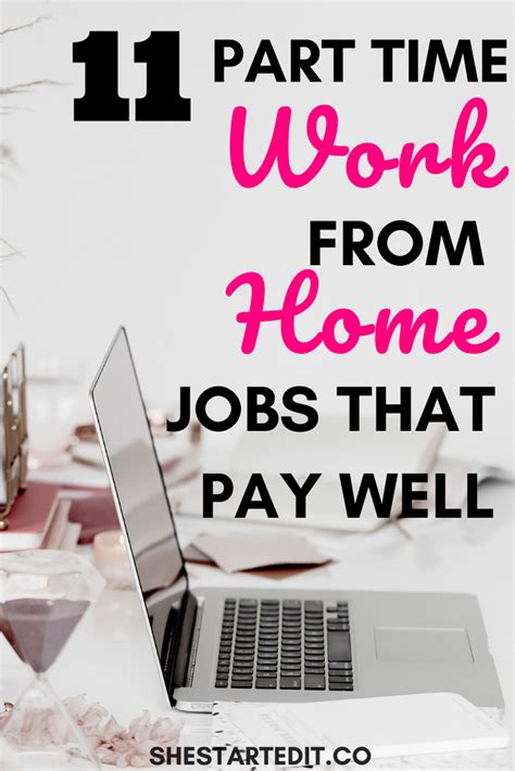 11 Part Time Work From Home Job Opportunities That Pay Well Work From