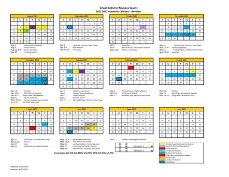 Manatee County Schools Calendar 2021 2022 And Holidays