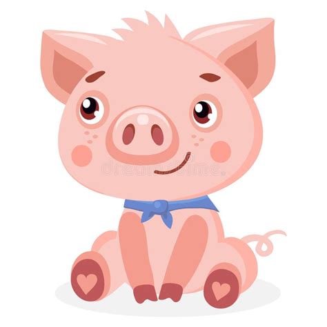 Cute Pig Vector Illustration Cute Baby Pig Vector Illustration