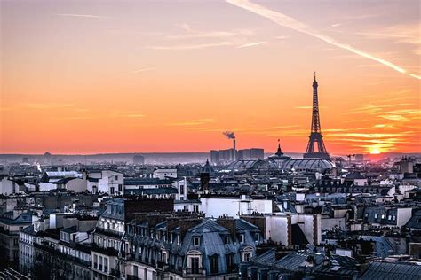 Hd Wallpaper Sunset In Paris City And Urban Cityscape Hd Wallpaper