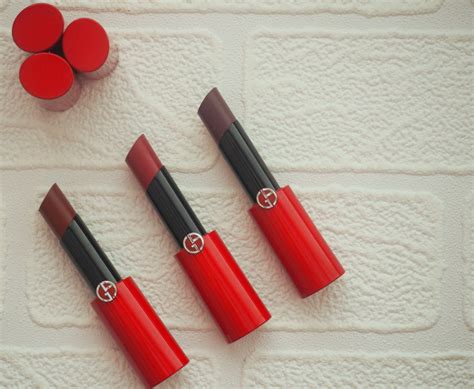 Giorgio Armani Ecstasy Shine Lipstick Review Swatches Photos