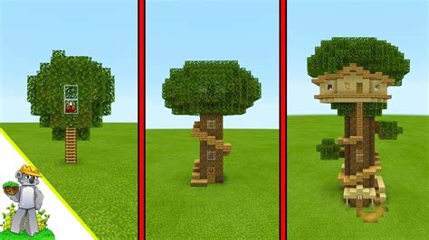 Minecraft Tutorial Noob Vs Pro Vs Ultimate Tree House Youtube