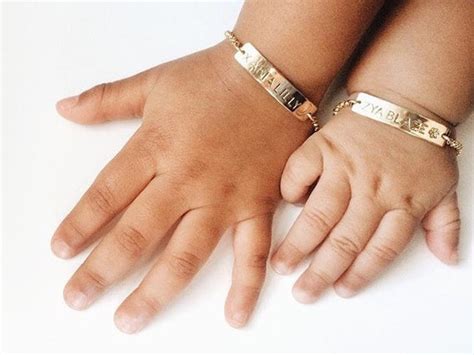 Personalized Baby Bracelet Gold Baby Bracelet Baby T Bar