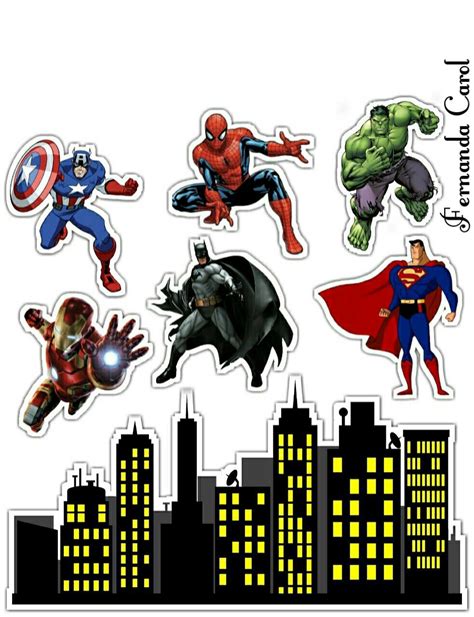 Superheroes Party Free Printable Cake Toppers Oh My Fiesta For