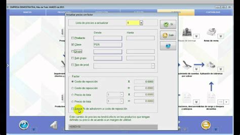 Actualizar Lista De Precio Y Costo De Reposici N Con Factor En Sai Erp