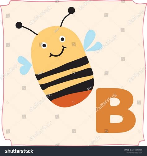 Letter B Bumblebee Illustration Animal Alphabet Stock Vector Royalty