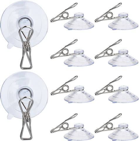 AccEncyc 20 Pack Suction Cup Clips For Windows 2 Suction Clips Clear