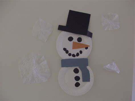 Indoor Winter Fun Paper Plate Snowman Kids Craft Mommysavers