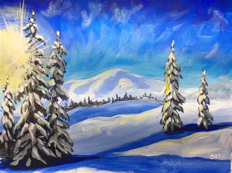 Image Result For Winter Scene Paintings Easy Winter Scene Paintings