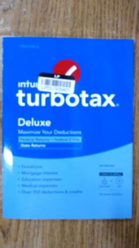 Turbotax Deluxe Federal Returns E File State Tax Software