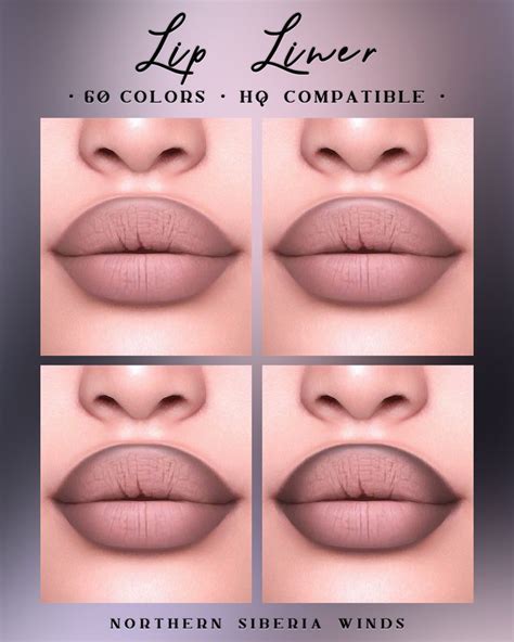 Four Different Images Of Lips With The Words Lip Liner Colors Hg Comatible