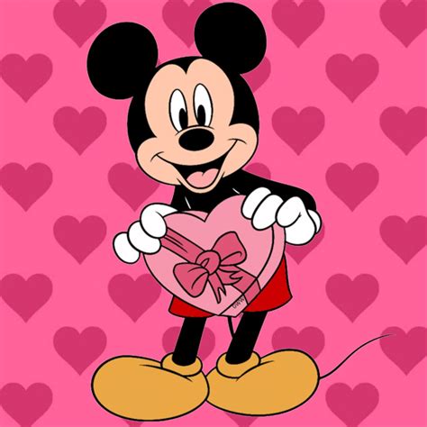 Mickey Has A Box Of Heart Chocolates To Share With Minnie On Valentines