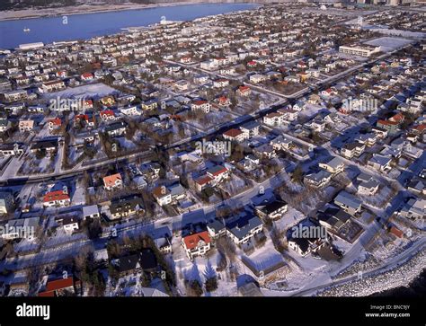 Aerial View Of Suburb Of Reykjavik Kopavogur Iceland Stock Photo Alamy