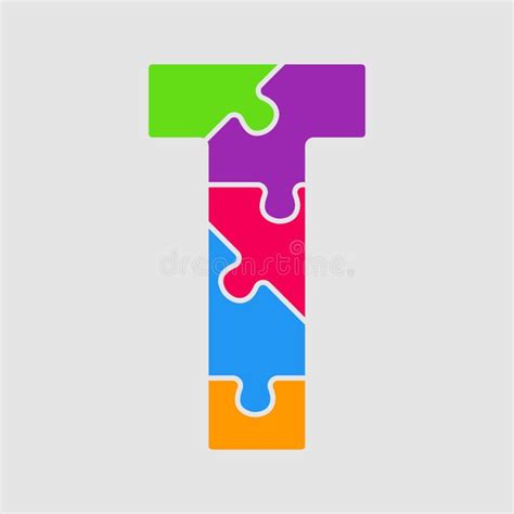 Vector Jigsaw Font Colour Puzzle Piece Letter Stock Illustrations 23