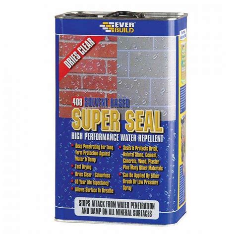 Everbuild 408 Solvent Super Seal Water Repellent Sealer 5 Litre