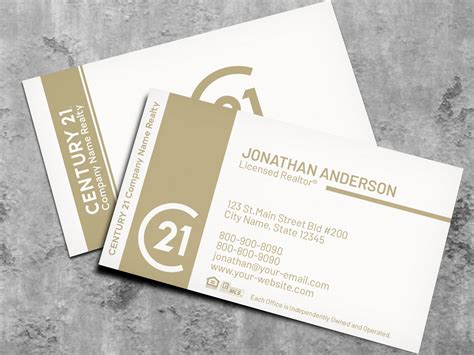 Available in either glossy or matte finish. Century 21 Business Card Template 18030WG - Nusacreative