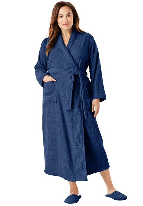 Dreams And Co Dreams And Co Womens Plus Size Long Terry Robe Walmart