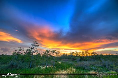 Beautiful Sunset Sky Florida Wetlands Hdr Photography By Captain Kimo