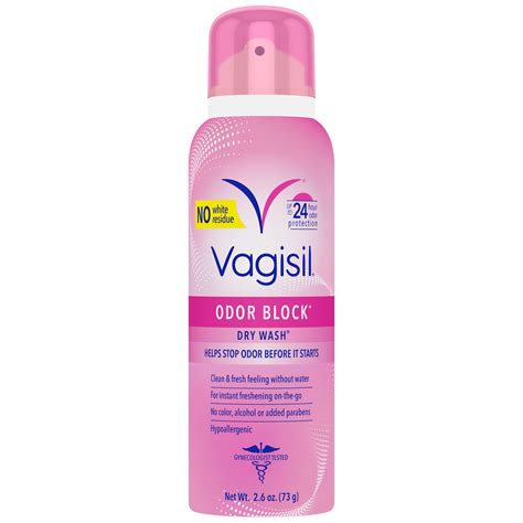Vagisil Odor Block Freshening Intimate Dry Wash Spray 26 Oz
