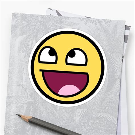 Sticker Awesome Face Epic Smiley Hehe Par Icekong Redbubble