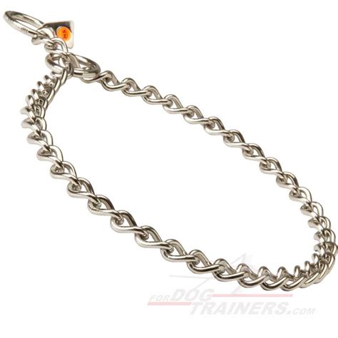 These are often used by working dog owners who want to avoid a traditional collar as they can be a choking hazard on a dog that spends time running through undergrowth. Order now Stainless Steel Choke Dog Collar | Herm Sprenger ...