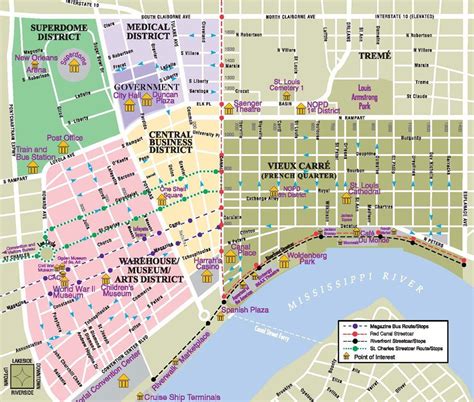 New Orleans Map Downtown New Orleans New Orleans Vacation New