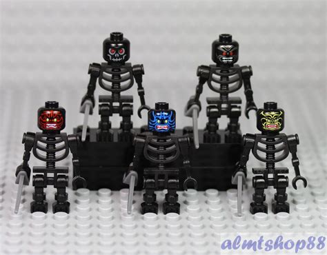 Lego Black Skeleton Minifigure Lot W Cutlass Warrior Skull Pirate