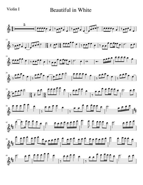 Beautiful In White Violin I Sheet Music For Violin Download Free In
