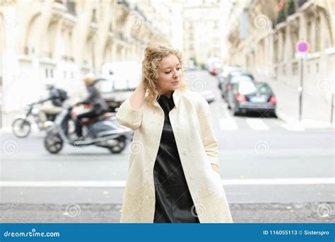 European Teacher Walking In City And Standing In Road Background Stock Image Image Of Stylish