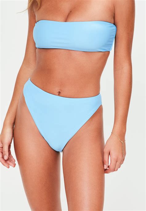 Lyst Missguided Blue Super High Waisted Bikini Bottoms Mixandmatch In