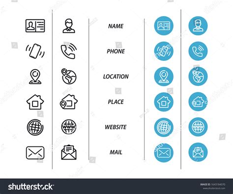 Business Card Icons Contact Us Icons Business Royalty Free Stock