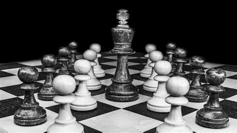 Wallpaper Id 293354 Chess Black White Chess Pieces King Chess Board