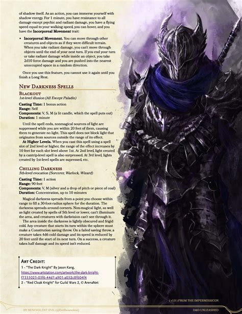 The Oath Of Shadows Paladin — Dnd Unleashed A Homebrew Expansion For 5th Edition Dungeons And
