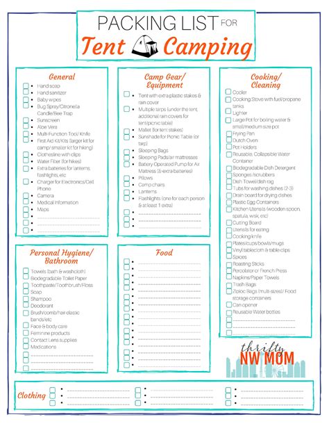 Camping Checklist Printable Free

