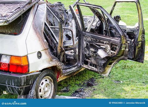 Burned Crashed Car Stock Photo Image Of Automobile Destroy 99663480