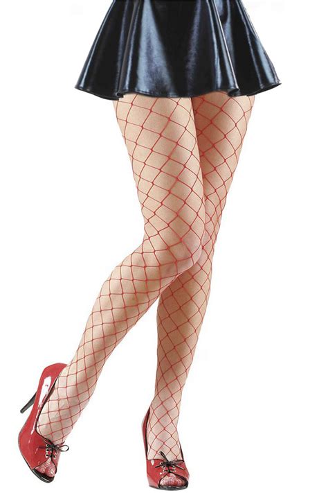 Red Fishnet Tights Shock Store