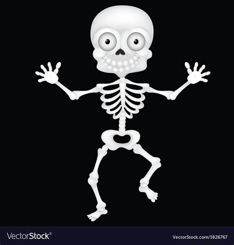 Funny Skeleton Cartoon Royalty Free Vector Image