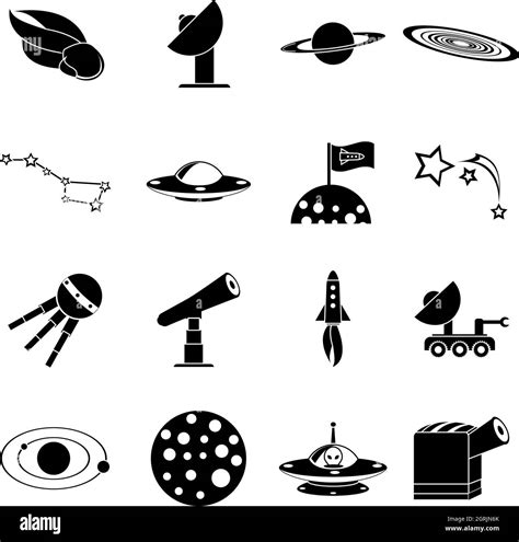 Space Icons Set Simple Style Stock Vector Image And Art Alamy