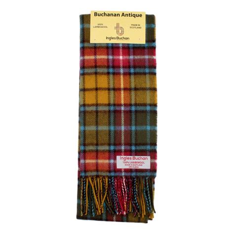 Buchanan Antique Tartan Scarf Made In Scotland 100 Wool Plaid