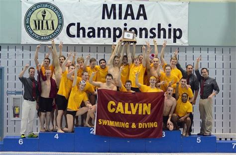 Calvin Mens Swimming And Diving Repeats As Miaa Champion
