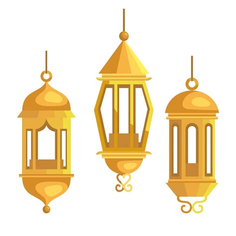 Premium Vector Set Lanterns Hanging Of Ramadan Kareem Illustration