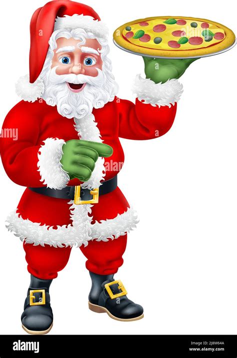 Santa Claus Father Christmas Pizza Restaurant Chef Stock Vector Image