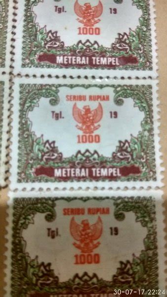 Jual Materai Tempel 1000 Rupiah Tahun 1991 1995 Di Lapak Tommy