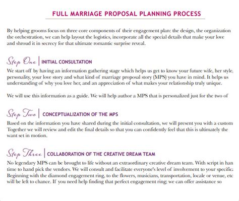 Free 5 Sample Wedding Proposal Templates In Pdf Psd