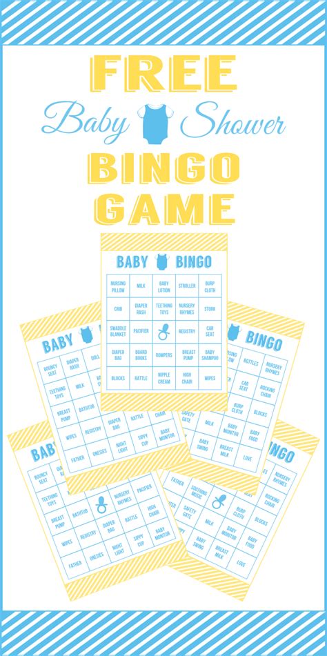 Comes in 3 color schemes; Free Baby Shower Bingo Printable Cards for a Boy Baby ...