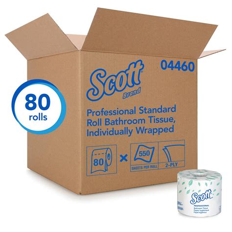 Scott 2 Ply White Individually Wrapped Standard Rolls Bulk Toilet Paper