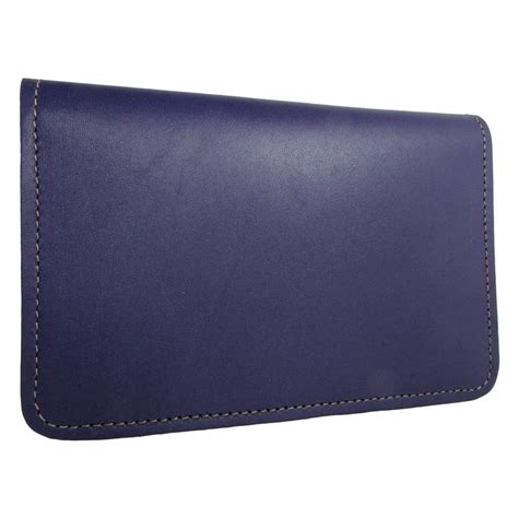 Mtl Leather Top Stub Mens Or Womens Checkbook Cover Purple